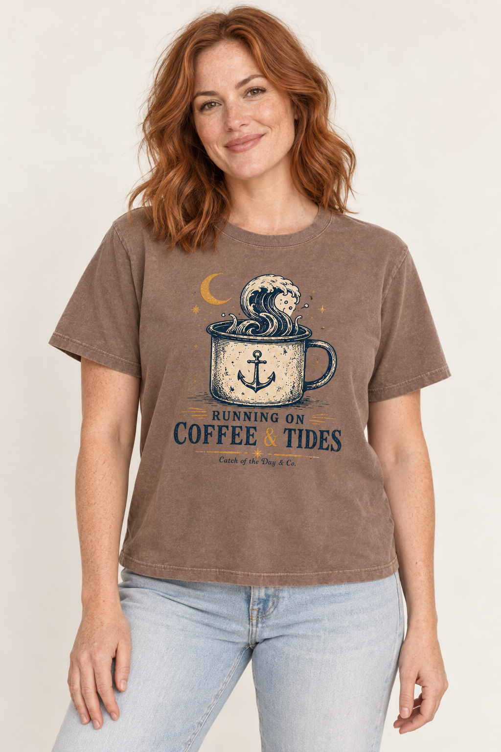 Running on Coffee & Tides Heavyweight Tee