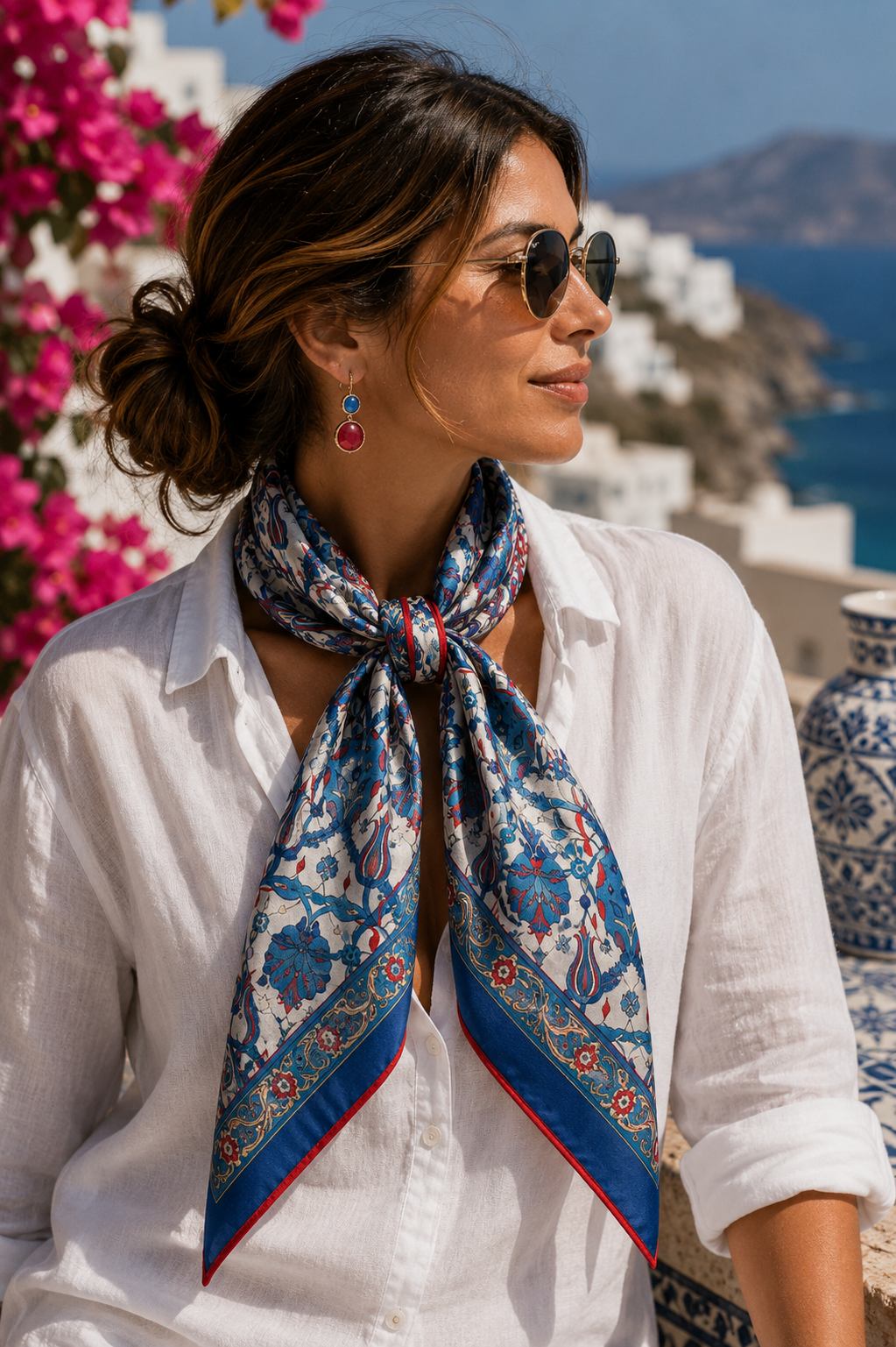 Iznik Bloom Silk Scarf