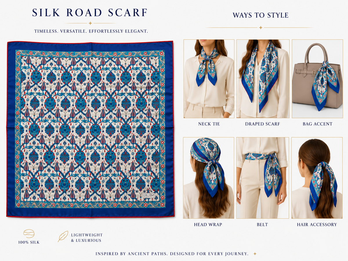 Iznik Bloom Silk Scarf