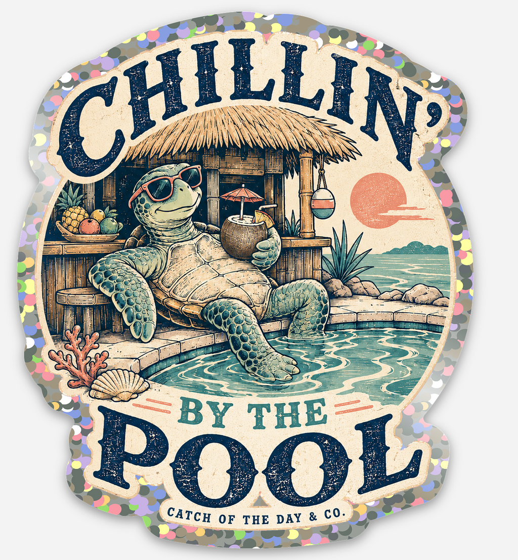 Chillin' by the Pool Sticker