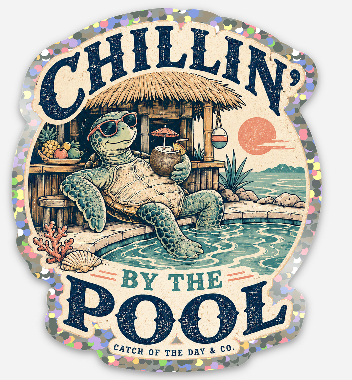 Chillin' by the Pool Sticker